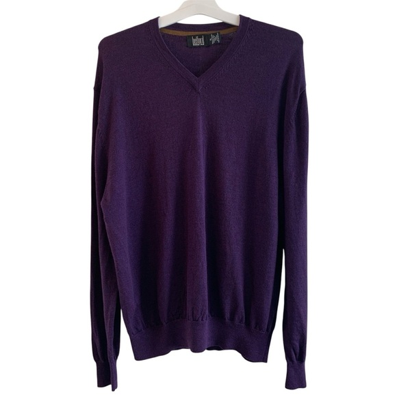 belford MEN Other - belford MEN 100% Extra Fine Merino Wool Purple V-Neck Sweater Size XL EUC